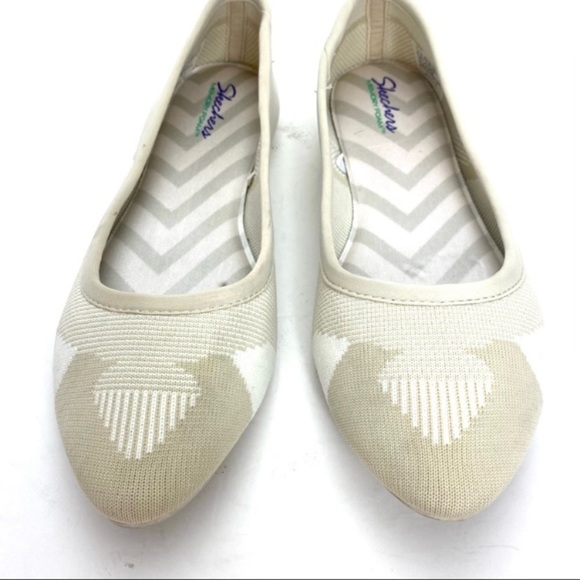 SKECHERS Cleo-Wham Knit Memory Foam Ballet Flats in Ivory National - Picture 3 of 8
